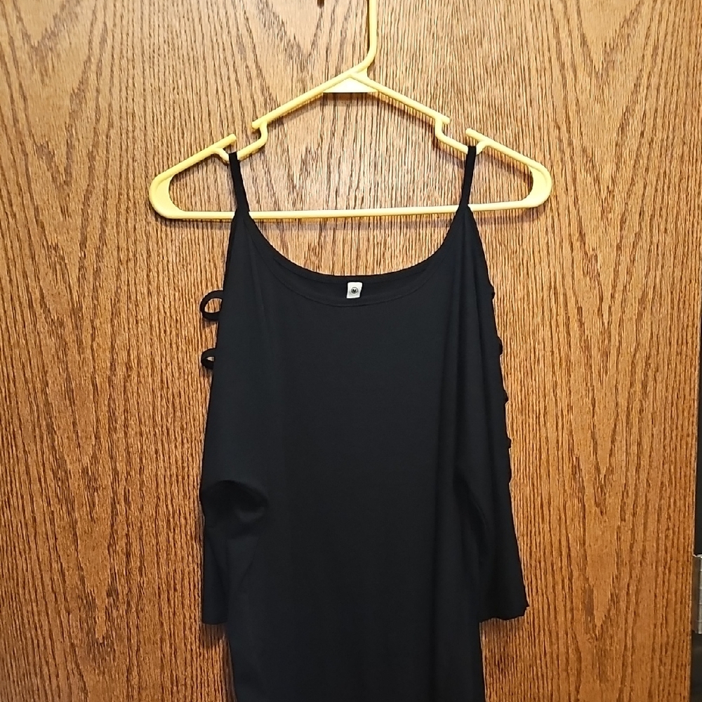 Cold shoulder Black Women's Top